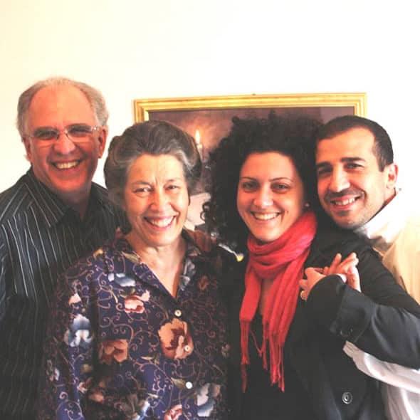 Willard and Eva Eberly (left) with Mara and Dino Colonna.