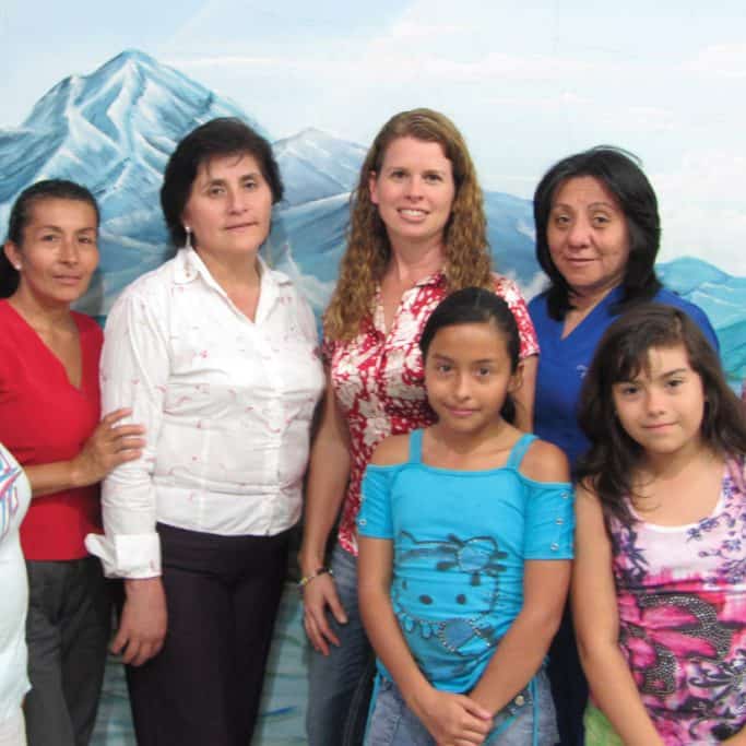 Terry Witmer (center right) with members of the women's group she meets with in La Mesa, Colombia