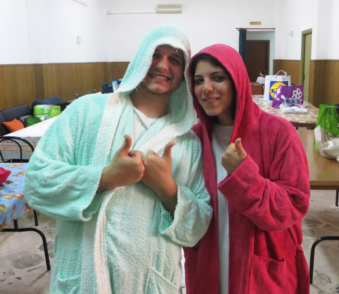 Manuel and Aurora smile after their baptism