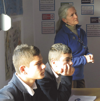 Carla Zook and two of her English language students. 