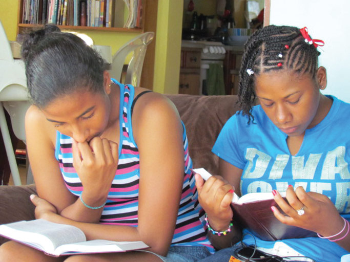 Abby and Shanice during a Bible Study. Courtesy photo