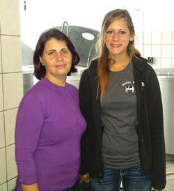 Shkorta works at the milk plant with Whitney. Courtesy photo