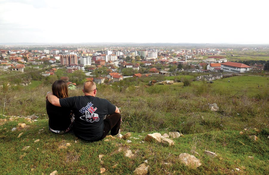 LaVonne and Vince Ramella overlook and pray for Istog, Kosovo, where they serve.  Photo courtesy of Vince Ramella