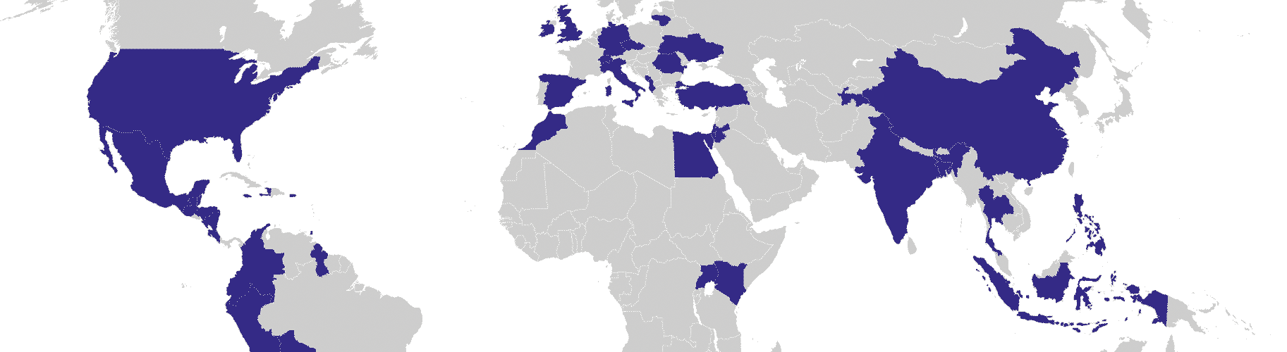 Areas of service since 1919