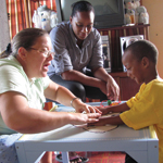 Nancy Marshall teaching in Belize