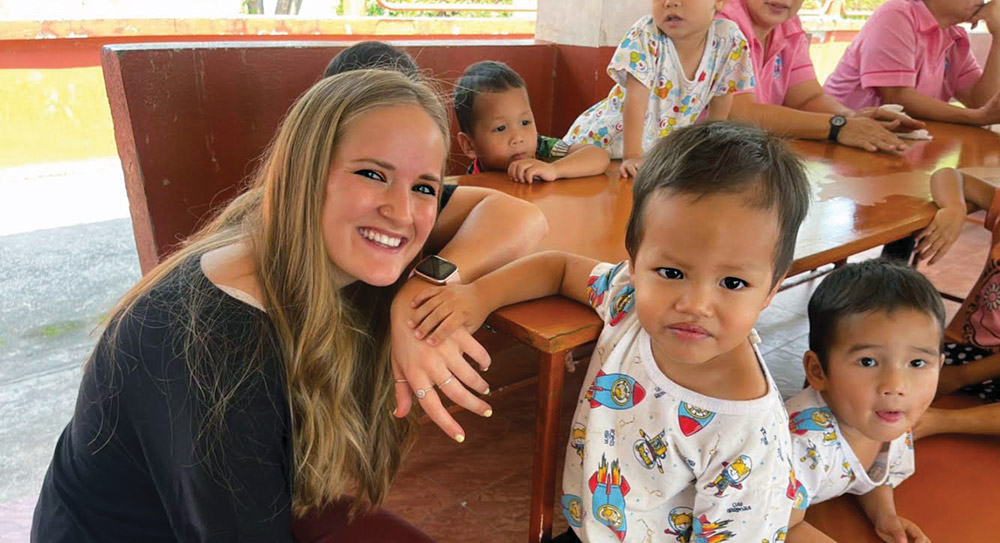 Rissa with children at Agape Home, Chiang Mai, Thailand. Courtesy photo